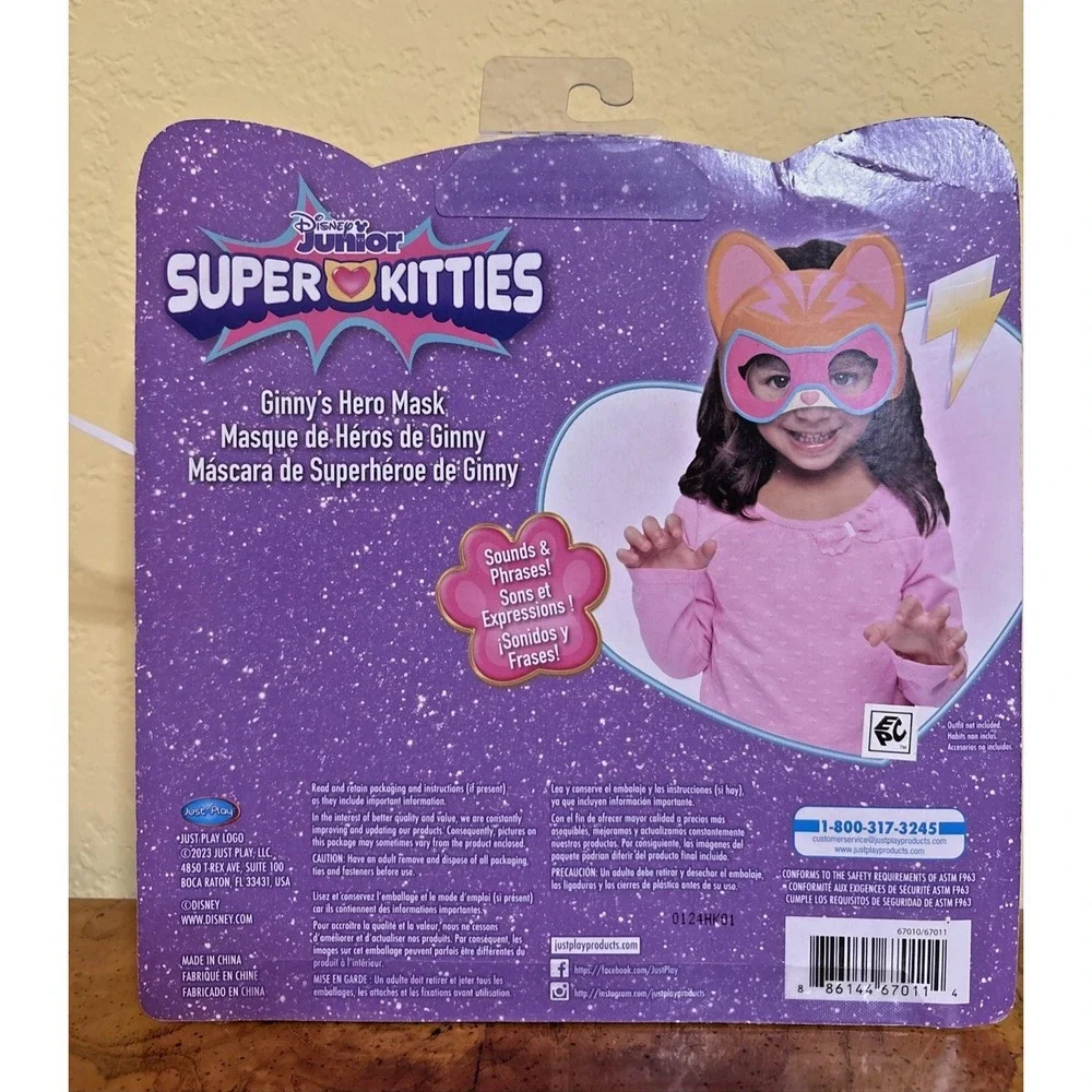 Disney Junior Super Kitties Ginny Hero Mask Toy Costume Pretend Play 3+ NEW
